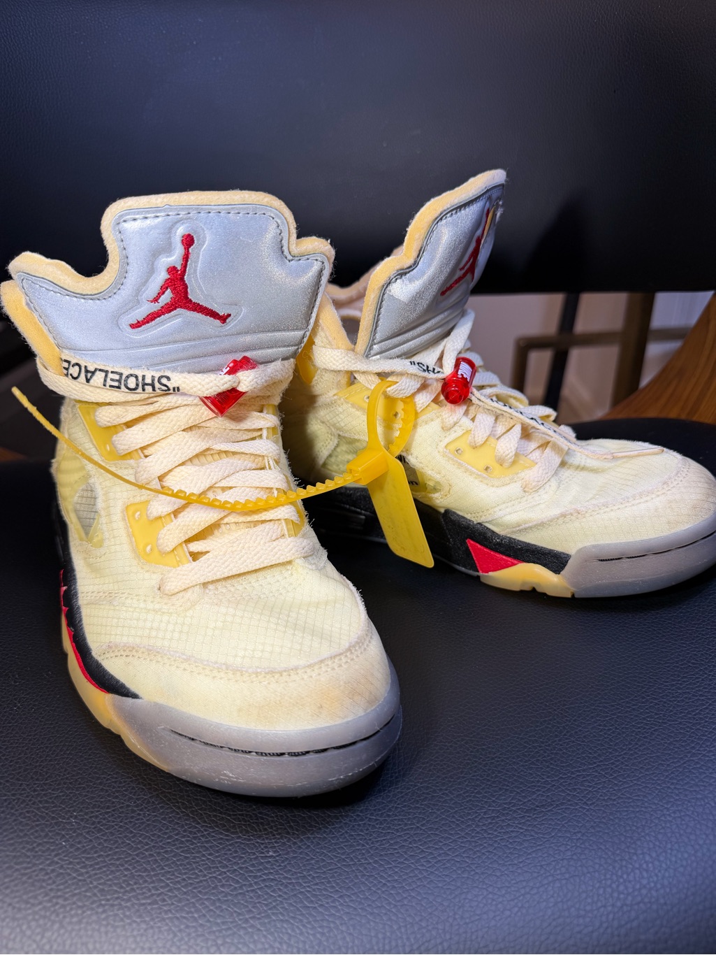 Jordan Pale Yellow And Red High-Top Sneakers